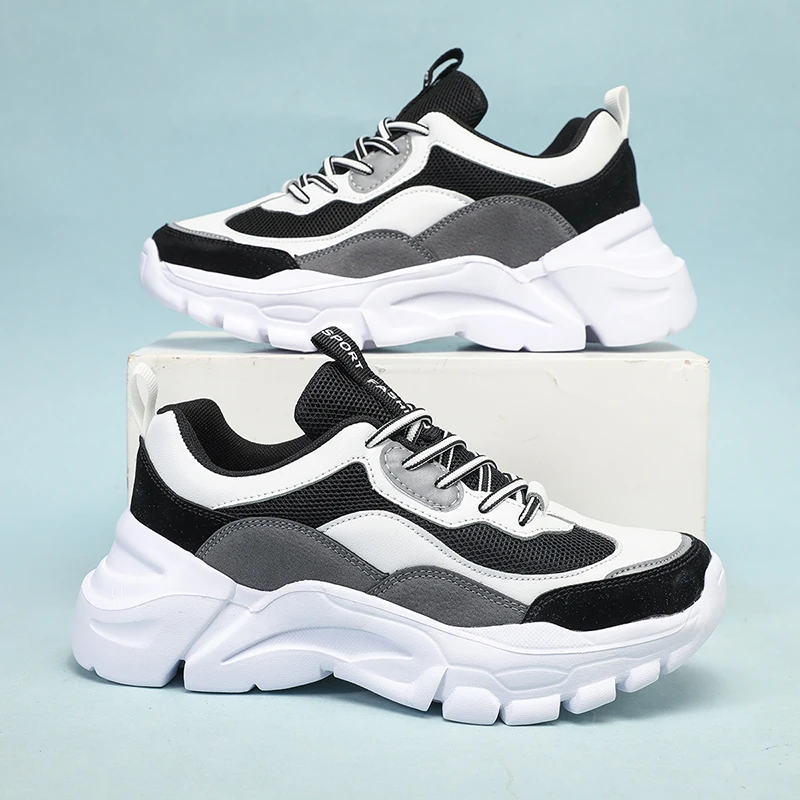 Women's Solid Color Simple Sneakers, Lace-Up Thick-Soled Sports and Casual Shoes, Breathable Low-Top White Shoes, Suitable for All Seasons, Suitable for Daily Life