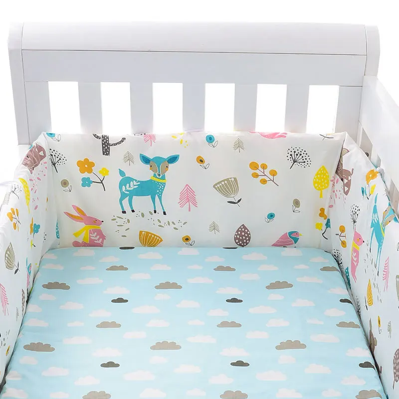 

Four Seasons Universal Crib One-piece Baby Cot Fabric Anti-collision Portable Children's Bed Fence Pure Cotton Safety Baby Guard