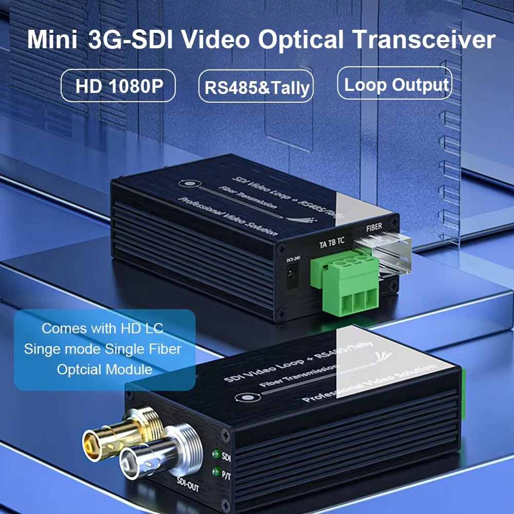 3G-SDI 비디오 익스텐더, 3G-SDI 광섬유 컨버터, 탈리 미니 HD, 3G-SDI 1080P 광섬유 트랜시버, 단일 모드 단일 광섬유 LC