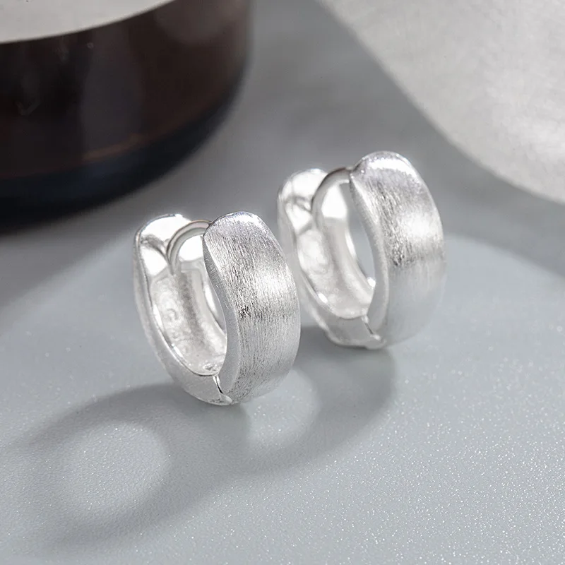 925 Silver Brushed Earrings Unique Stylish Design for Women New Fashionable Minimalist Piece Elegant Grandeur Appeal