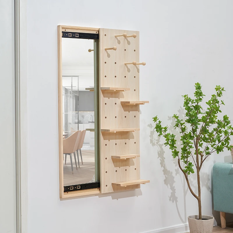 Mirror Coat Peg Board Hole Board Mirror Entry Porch Door Solid - Main Image