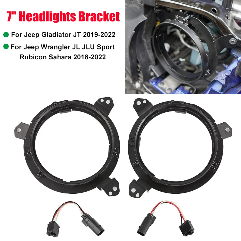 

2pcs 7 Inch Round Headlight Mounting Bracket for Jeep Wrangler JL JLU 18-22/Gladiator JT 19-22