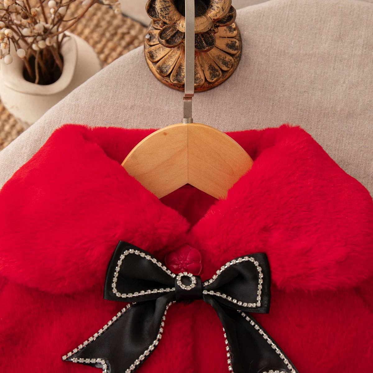 طفلة معطف الشتاء بلون القوس زر رقيق الطفل قمم لطيف...