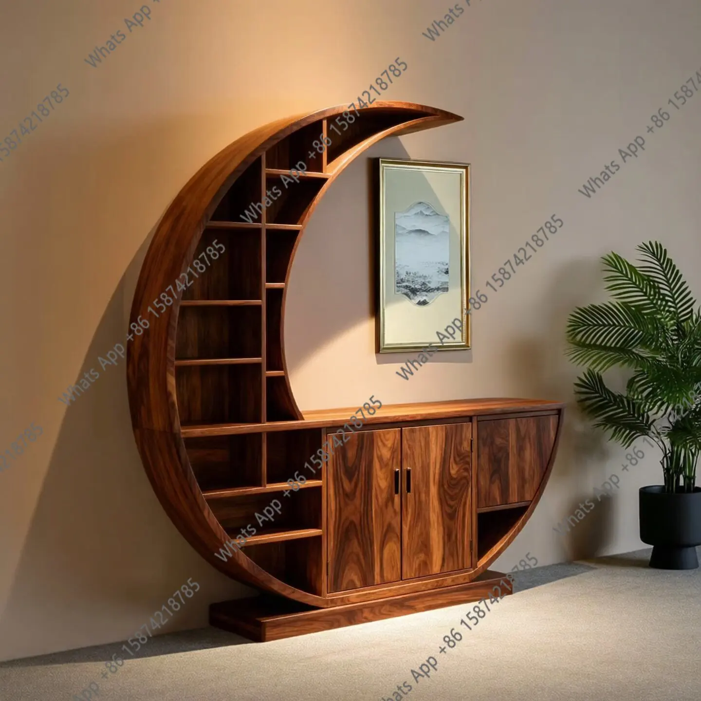Combinaison de cadres Bogu en bois massif, meubles de salon modernes et simples, style luxe léger, à poser contre le mur, étagère Duobao.