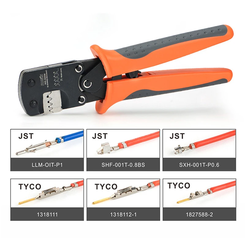 

IWS-3220 Micro Connector Pin Crimping Tool 0.03-0.52mm2 32-20AWG Ratcheting Crimper for D-Sub Open Barrel suits Molex JST TYCO-E