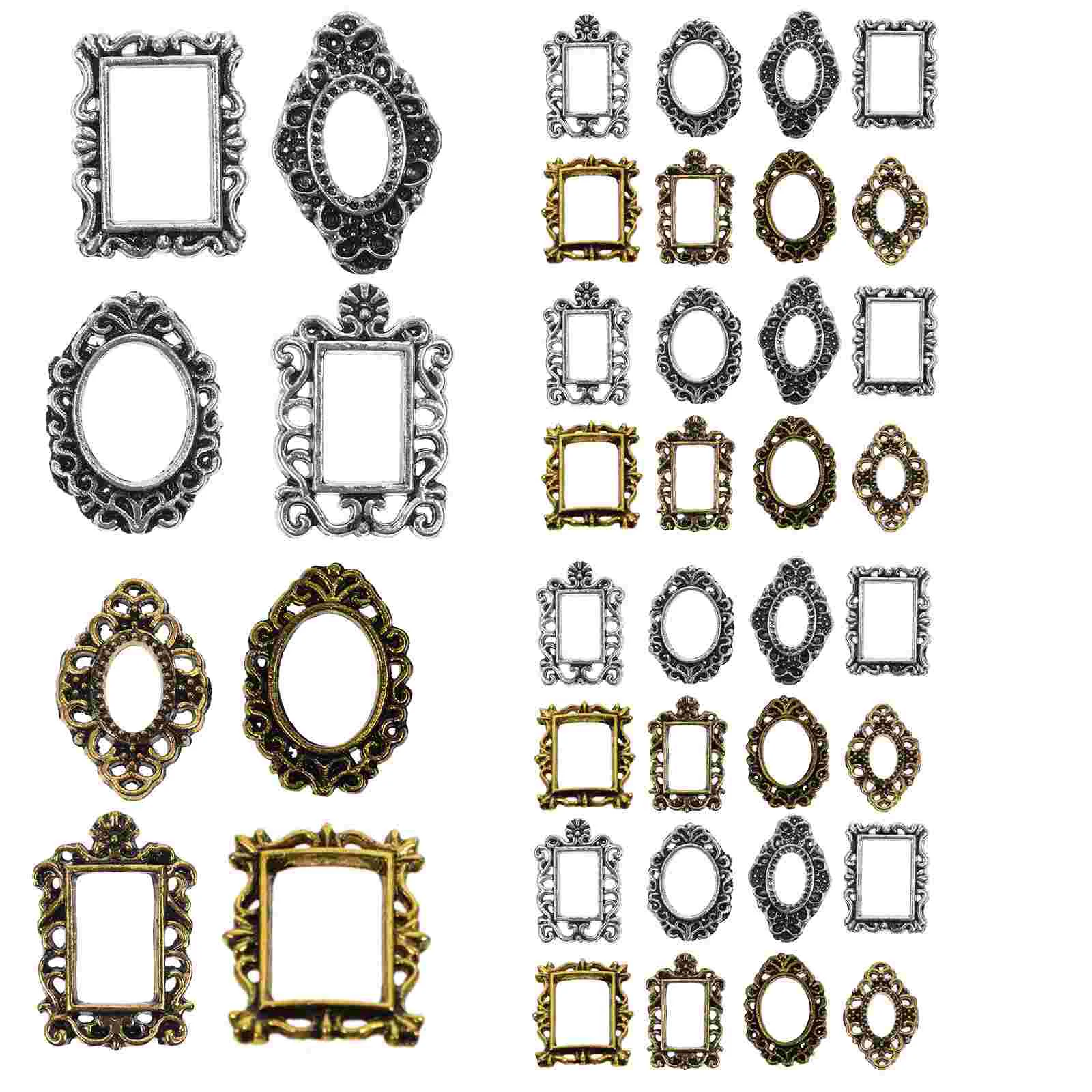 40 pcs Mini Metal Photo Frame Nail Baroque Picture Frame Nail Decoration