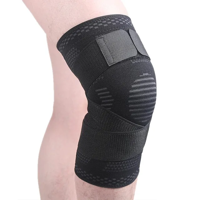 1PC Compression Knee Braces with Bandage Sports Running Basketball Fitness Volleyball Knee Sleeves Comfort Elasticity Knee Pad 5