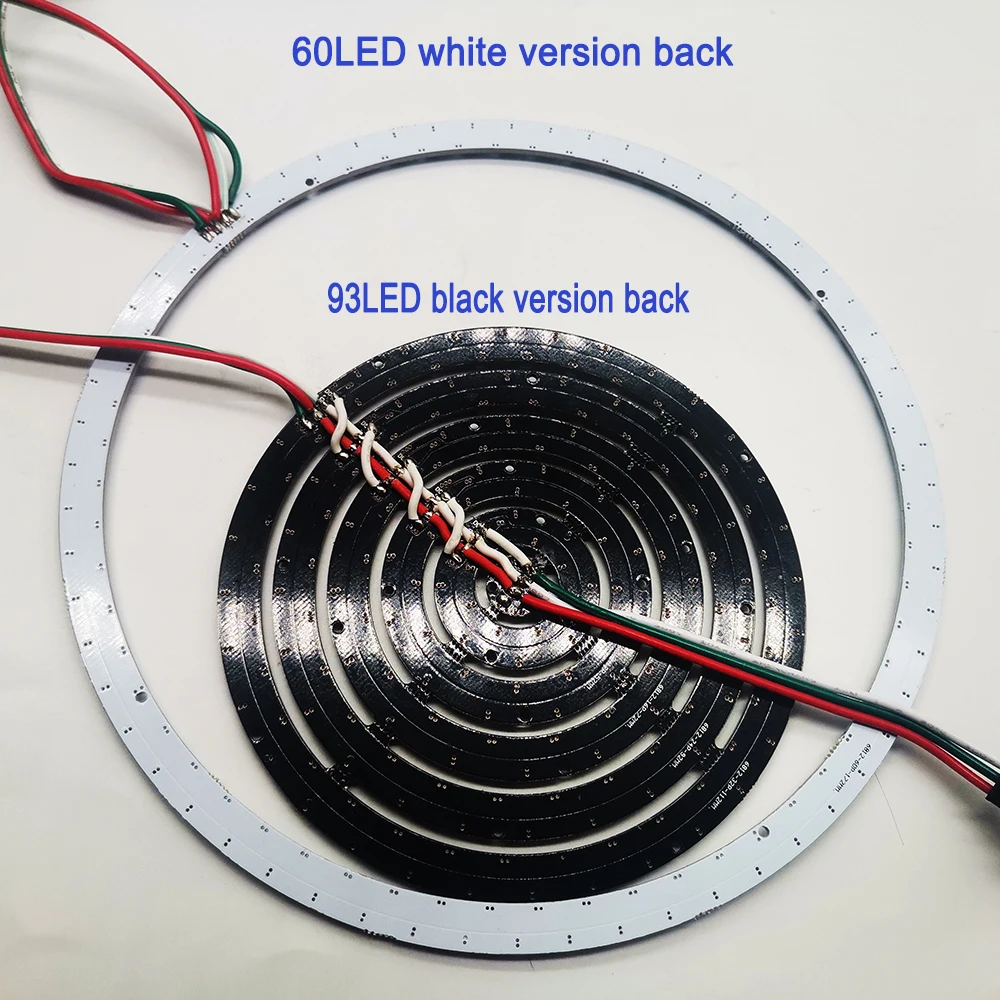 DC5V WS2812B LED Ring 5050 RGB Individually Addressable 60 93 Pixels Round Modules 3Pin Smart BuiIt-in IC Black White PCB Circle