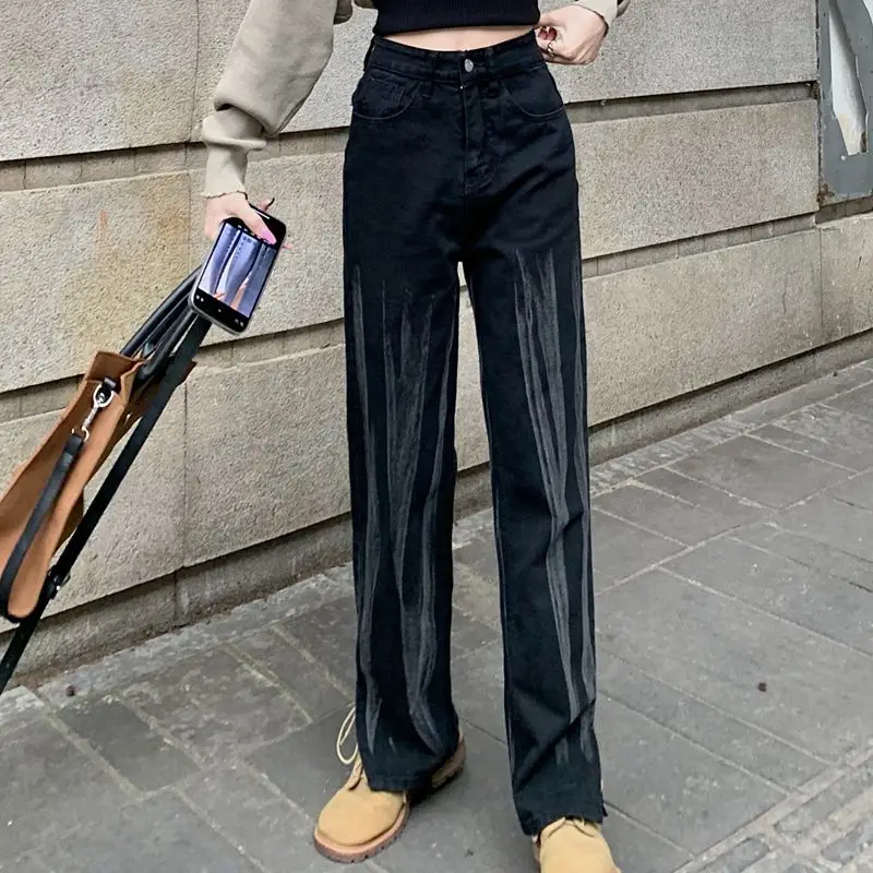 

2022 Women's Pants New Pattern Jeans Retro Summer Sense of Design Show Thinness Temperament Free Shipping