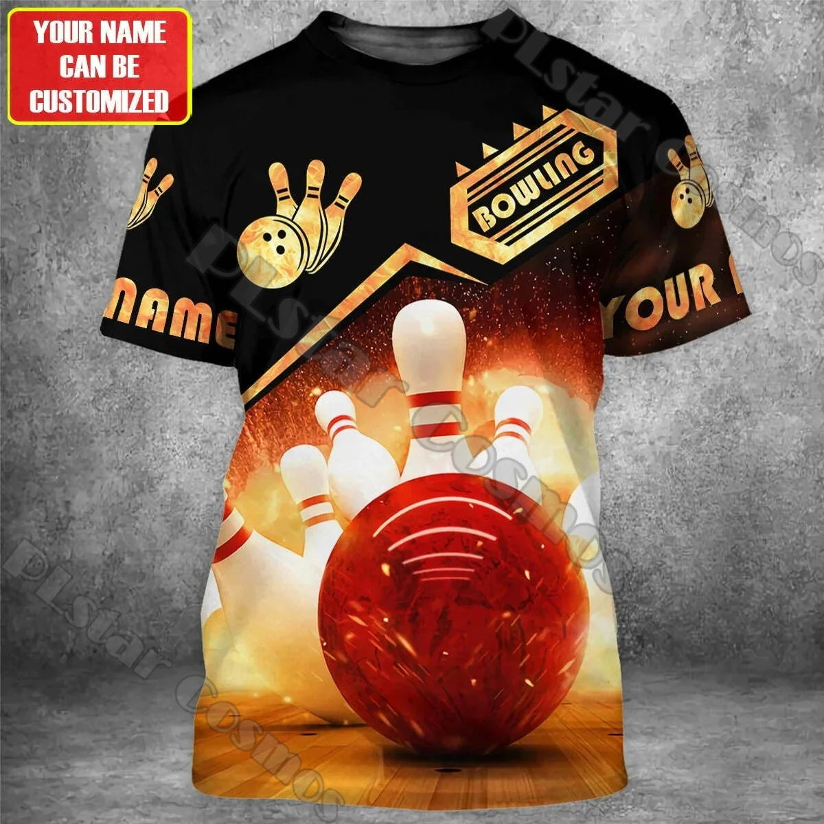 Sommer Neuestes Herren-T-Shirt Maßgeschneidertes orangefarbenes Bowling- und Bier-3D-gedrucktes Unisex-Freizeit-T-Shirt Geschenk für Bowlingspieler DW203 – Detail 29