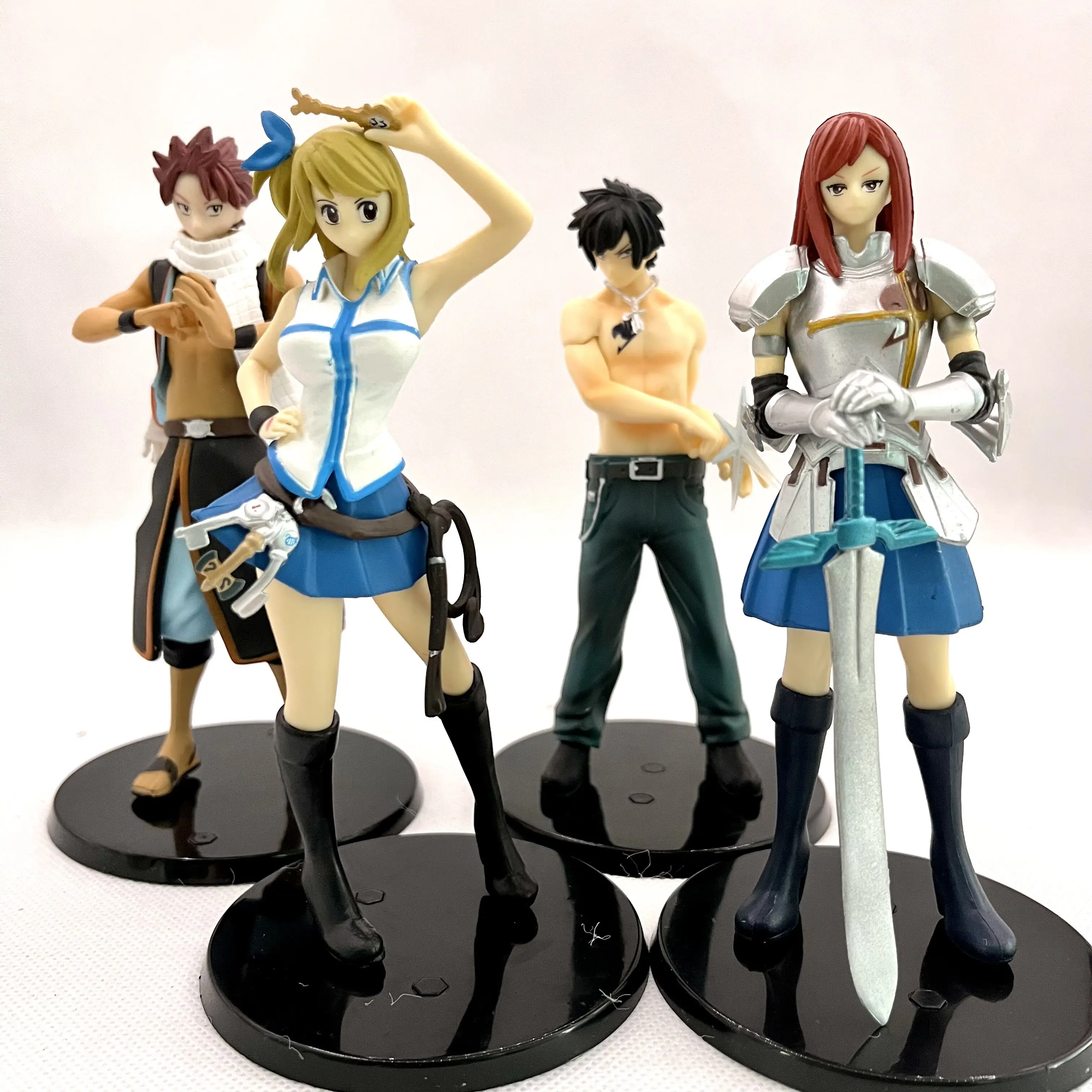 Fairy Tail Action Figures - Erza Scarlett Grey Fullbuster Lucy Heartfilia  Natsu Dragnir PVC Action Figure