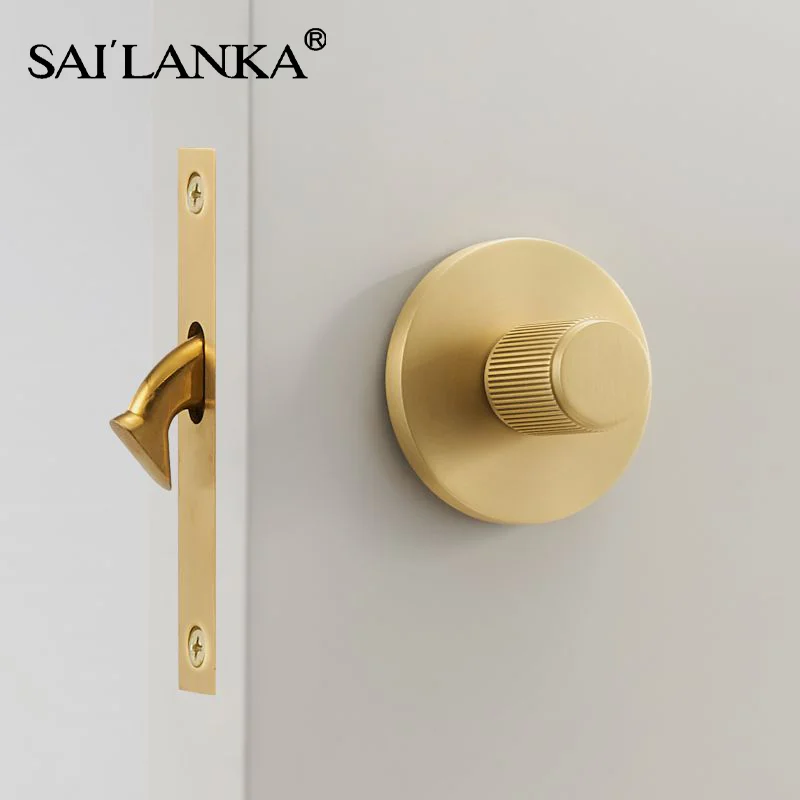 

SAILANKA Brass Vertical Stripes Thumb Turn Key Door Lock BK Emergency Sliding Knob Wire Black Bathroom Sliding Door Lock