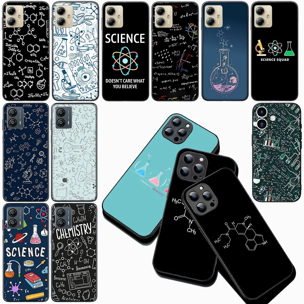 Science-Themed Silicone Phone Cover with Chemistry Design