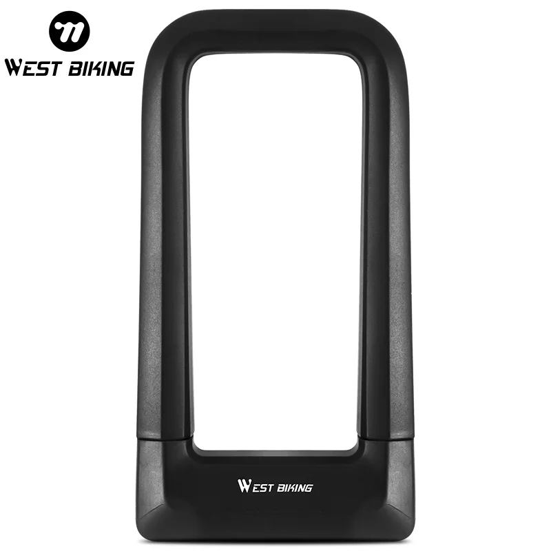 WEST BIKING จักรยาน U-lock Thicken สังกะสีอัลลอยด์ Anti-Theft ล็อคความปลอดภัยรถจักรยานยนต์ E-BIKE สกู๊ตเตอร์ล็อคจักรยานอุปกรณ์ขี่จักรยาน 1