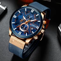CURREN Men's Chronograph Watch Quartz Movement Luminous Hands Casual Sport Watch for Men Auto Date Waterproof Clock