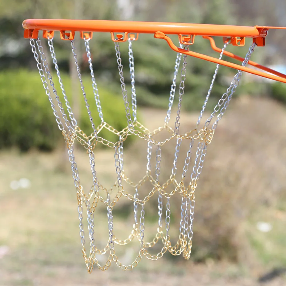 

Metal Basketball Net Chain Netting Sports Rims Basket Frame Double Color Net Metal Chain Replacement Rim Hoop For Indoor Outdoor