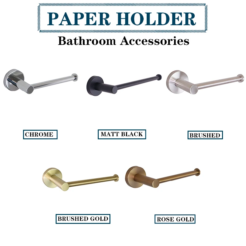 Roll Paper Holder Stainless Steel Bathroom In Wall Rose Gold Simple Style Brushed Nickel Hotel Accessories
