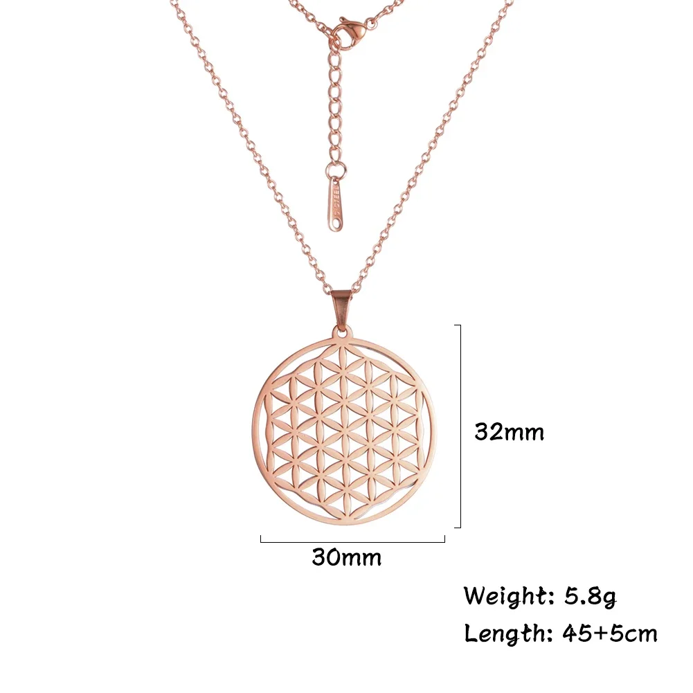 Merkaba Mandala Ketting met Levensbloem Hanger - Geometrische Tetraëder