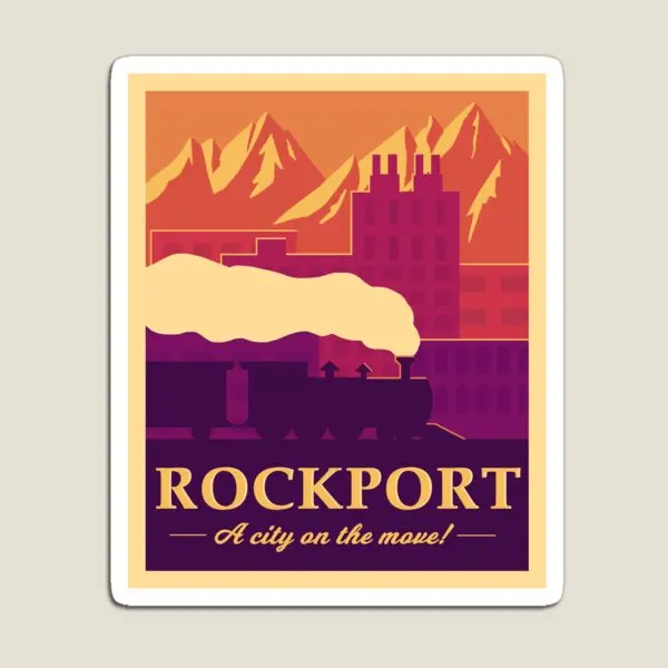 Rockport Travel Poster Magnet Decor Cute Kids Stickers Children Holder Baby Magnetic for Fridge Organizer Home Funny