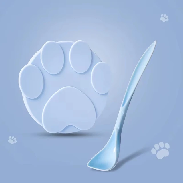Portable Silicone Dog Cat Canned Lid 2-in-1Food Sealer Spoon Pet Food Cover Storage Fresh-keeping Lids Bowl Dog Accessories 5