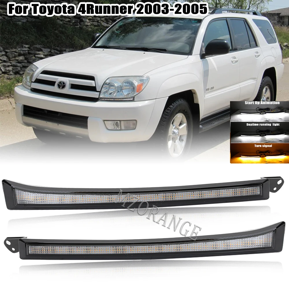 

LED Front Side Marker DRL Headlight Trim For Toyota 4Runner 2003 2004 2005 2006 2007 2008 2009 Turn Signal Light Accessories