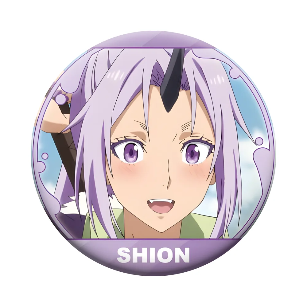 Tensura Anime Slime Acrylic Metal Badge Pin - Rimuru & Milim Design