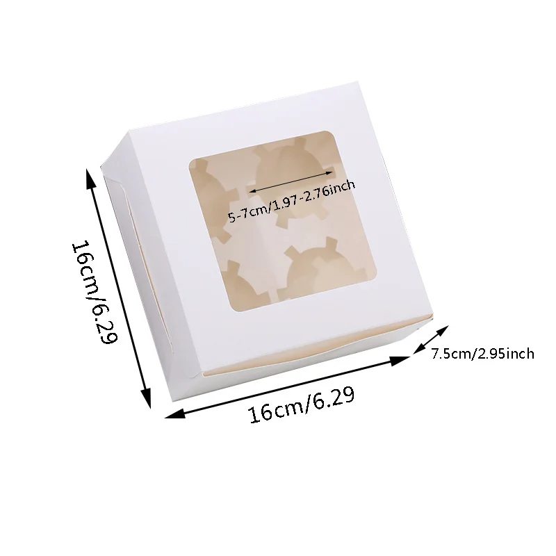 10PCS Cupcake Boxes with 2/4 Holes, Clear Window Cake Holder, Perfect for Wedding, Birt... - SKU CWCH2103 - UGI Packaging