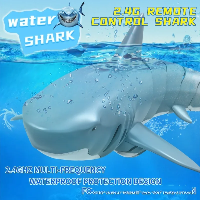 2.4G T11 Mini RC Shark Fish Boat Waterproof Simulation Outdoor Model Electric Radio Control Animal Sharks Robot Toys Boys 3