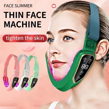 Facial Lifting Device LED Photon Therapy Slimming Vibration Massager Double Chin V Face Shaped Cheek Belt Machine