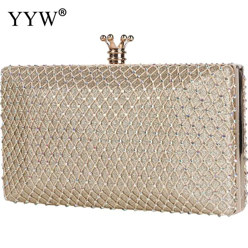 Luxury Crystal Red Women Metal Evening Clutch Bag Fashion Lady Designer Diamond Rhinestones Handbag For Wedding Bag Party Purses