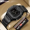 SANDA 2156 Mens Electronic Watch 50M Water Resistant Outdoor Sport Watches Luminous Square Dial Led Digital Wristwatches for Man 4