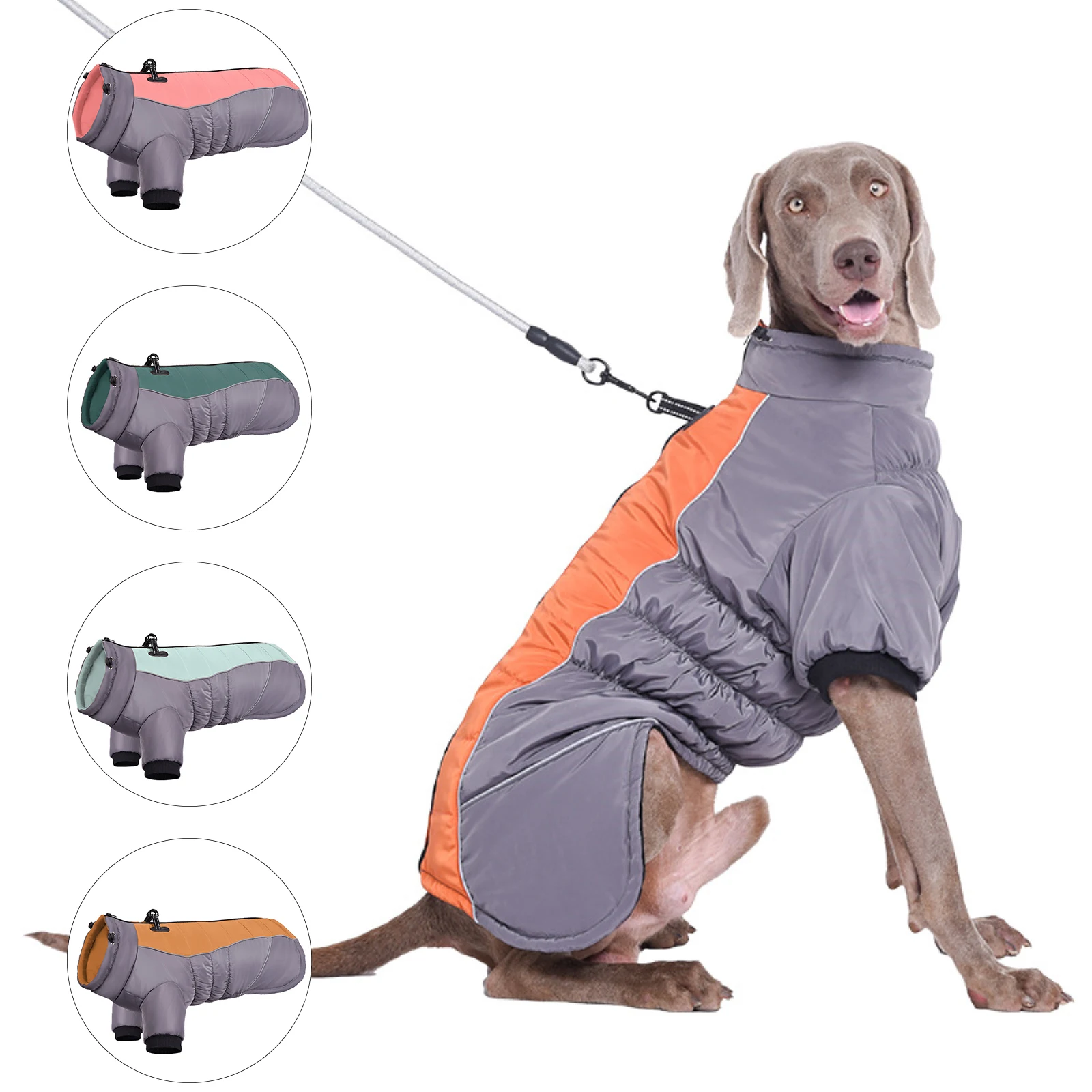 Waterproof Dog Clothes Two Trouser Legs Big Dogs Puffer Adjustable Winter Coats Pet Thicken Warmth Clothing for Medium Large Dog pet jacket dog sweater