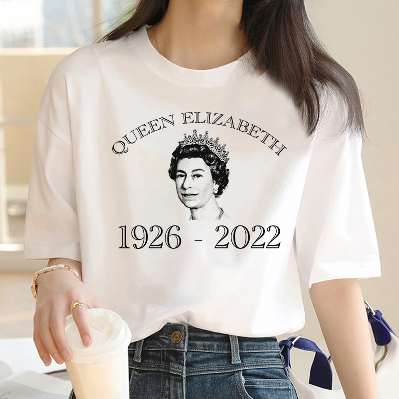 Queen Elizabeth II t shirt Women t shirt Casual street homestay Rock