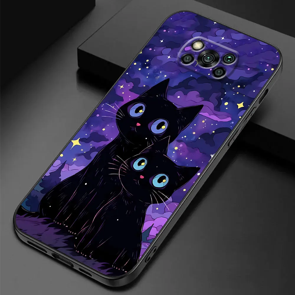 Starry Sky Cat Silicone Phone Case