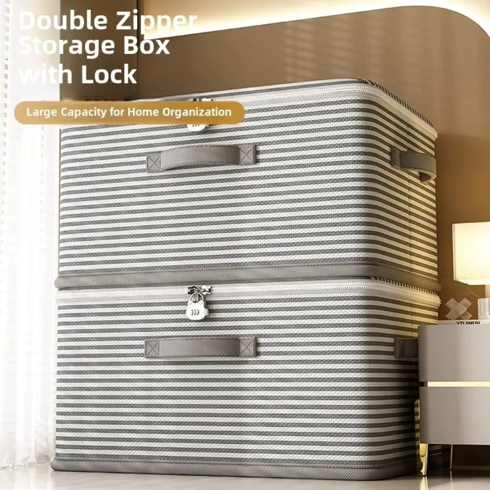 Spacious Foldable Storage Box with Secure Lock and Dust-Proof Design