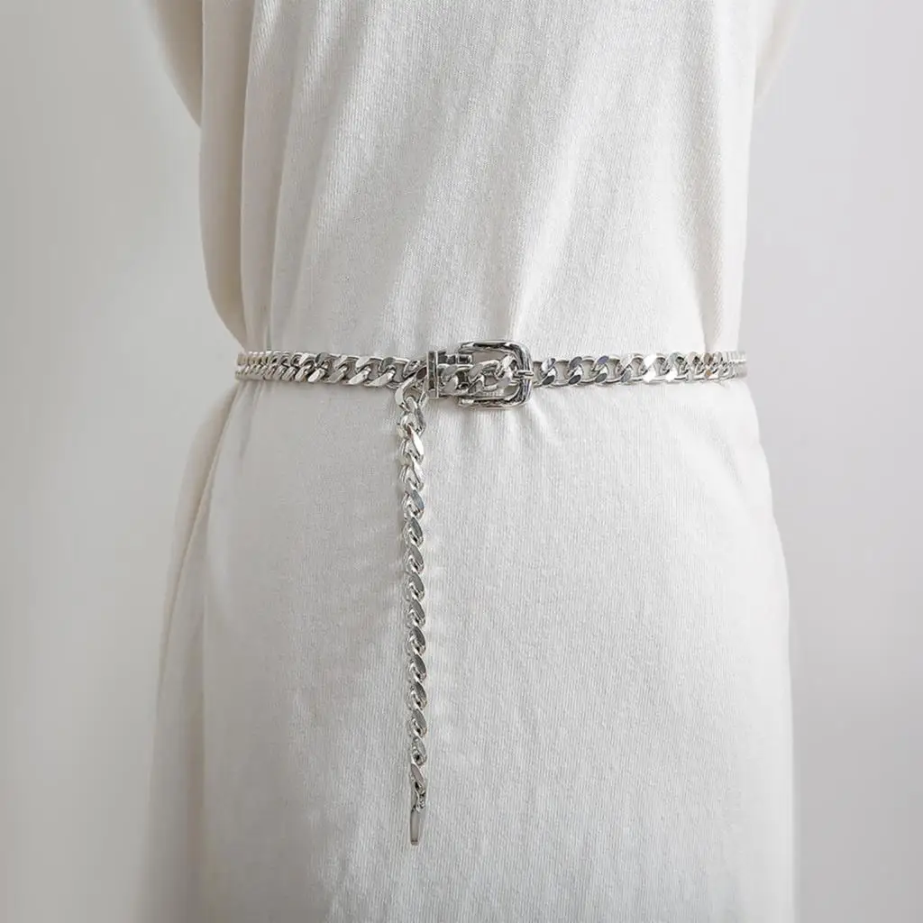 Retro Kette Gürtel für Frauen Bündchen Multilayer Lange Quaste für Kleid Taille Kette Gürtel Strass Kristall Bauch Kette – Detail 6