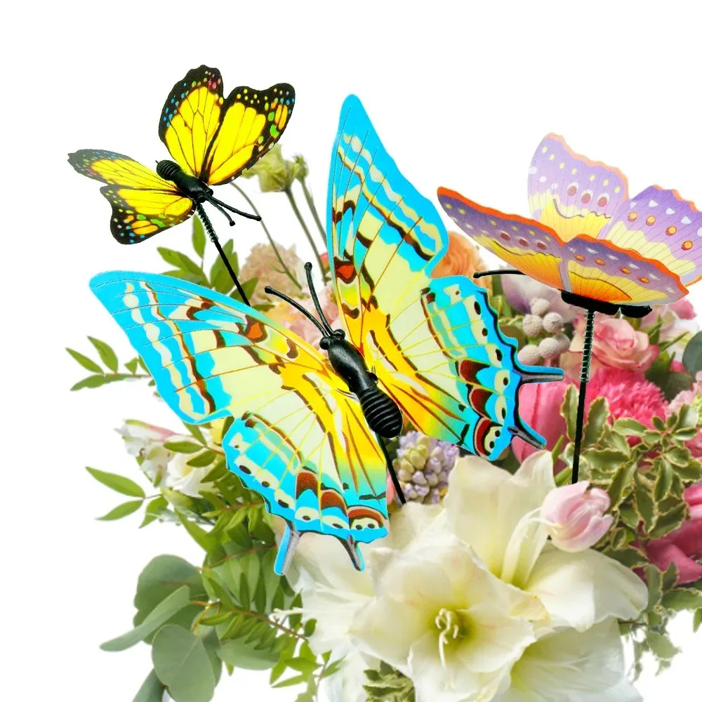 Butterfly Decoration 5-25Pcs/Set 3D Simulation Butterflies Garden Yard Planter Colorful Butterfly Stakes Decoracion Outdoor Decor Flower Pots Decor