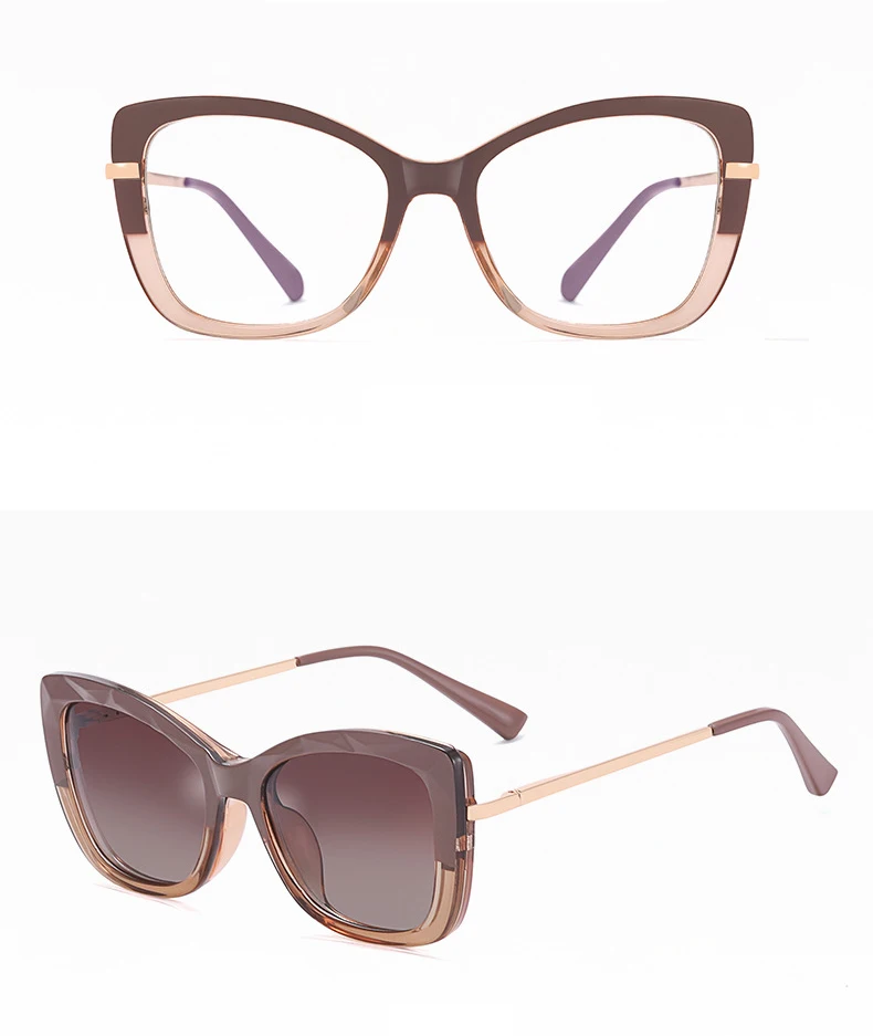 Frauen Magnet Clip Auf Optische Lesebrille Fahren Polarisierte Sonnenbrille Mit Anti Blue Ray Rezept Computer Brille – Detail 11