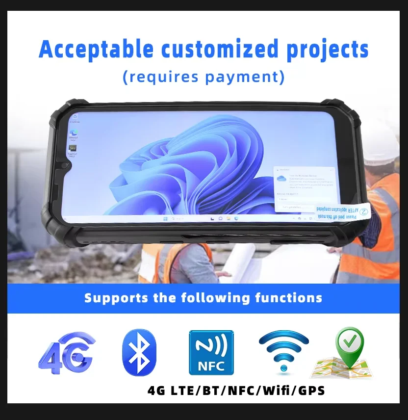 바코드 스캔을 위한 4G 네트워크 휴대용 단말기를 갖춘 Windows 11 산업용 PDA 6.5인치 견고한 태블릿 PC