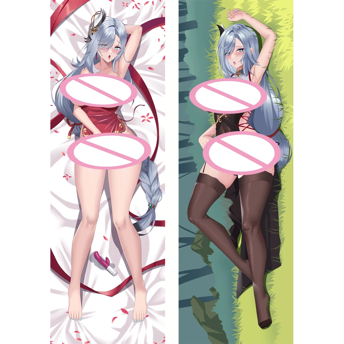 

Anime Genshin Impact 원신 Dakimakura Shenhe しんかく 신학 Life-size 2Way Peachskin Hugging Body Pillow Case Pillows Throw Cushion Cover