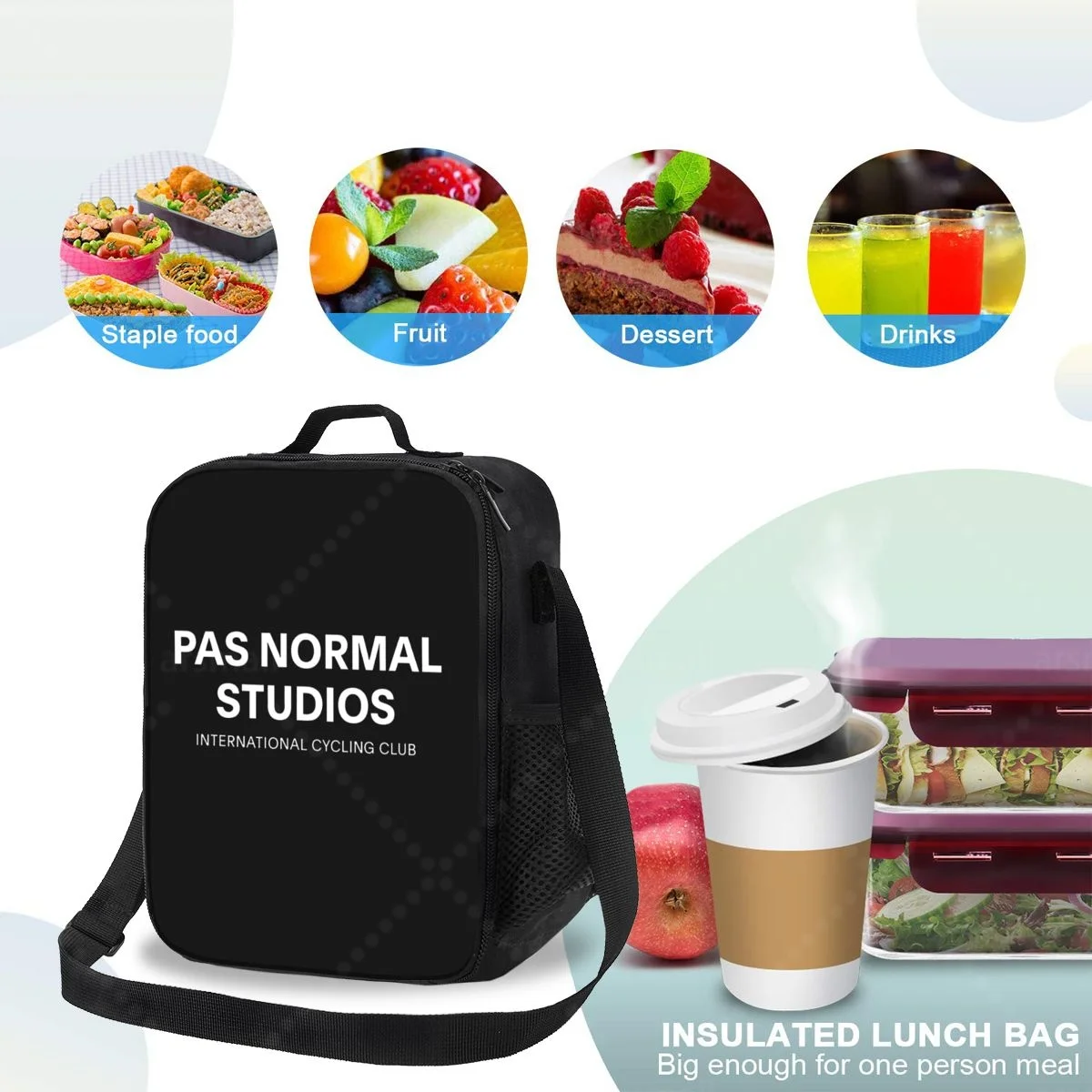 Pas Normal Studios 여성용 점심 가방 휴대용 열 절연 도시락 상자 피크닉 다기능 식품 토트