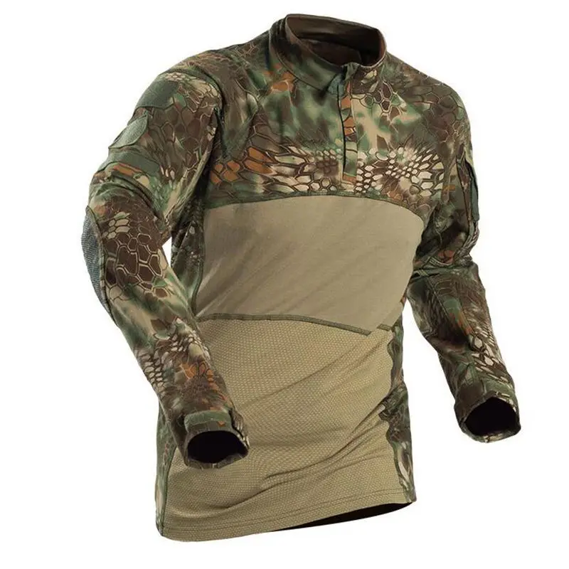 Kryptek Mandrake Camouflage Men Army Military Tactical Shirt Manica Lunga Quick Dry Escursionismo T Shirt Outdoor Hunting Combat Shirt