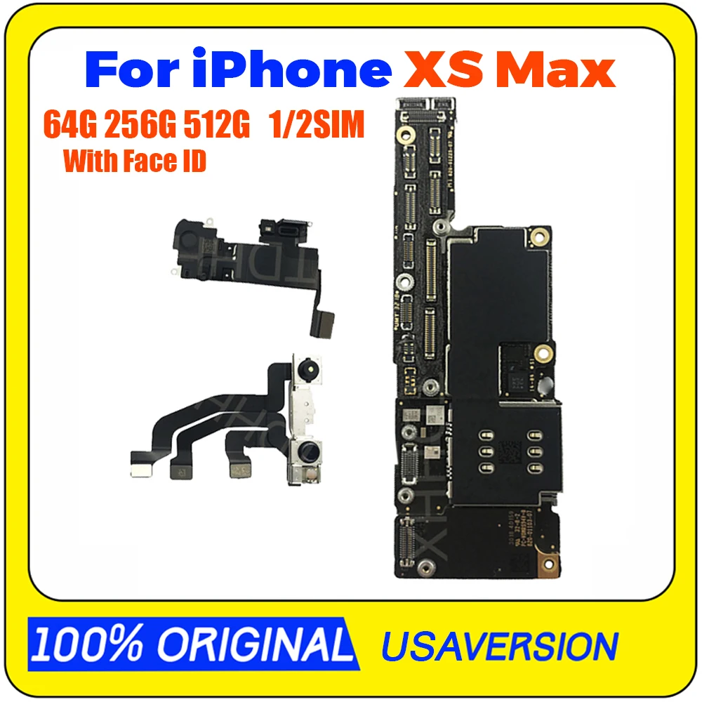 Original Free iCloud For iPhone XS Max Motherboard With Face ID