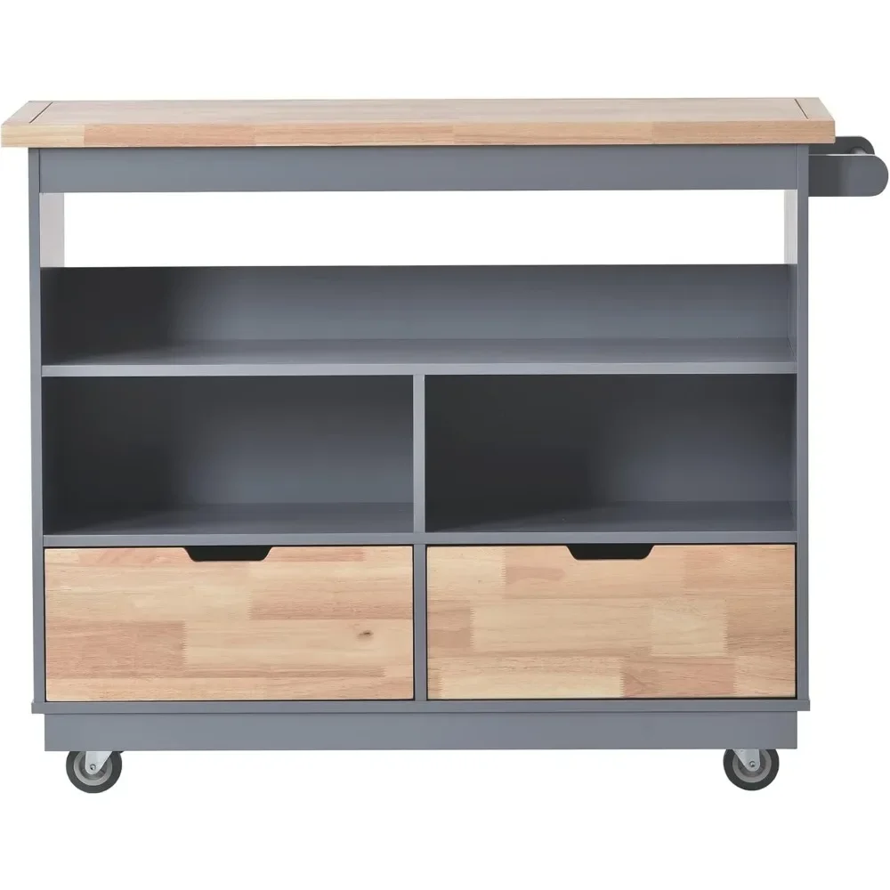 high-quality Kitchen Island Cart with Drawers, Wood Top Mobile Kitchen Cart Storage multifunctional
