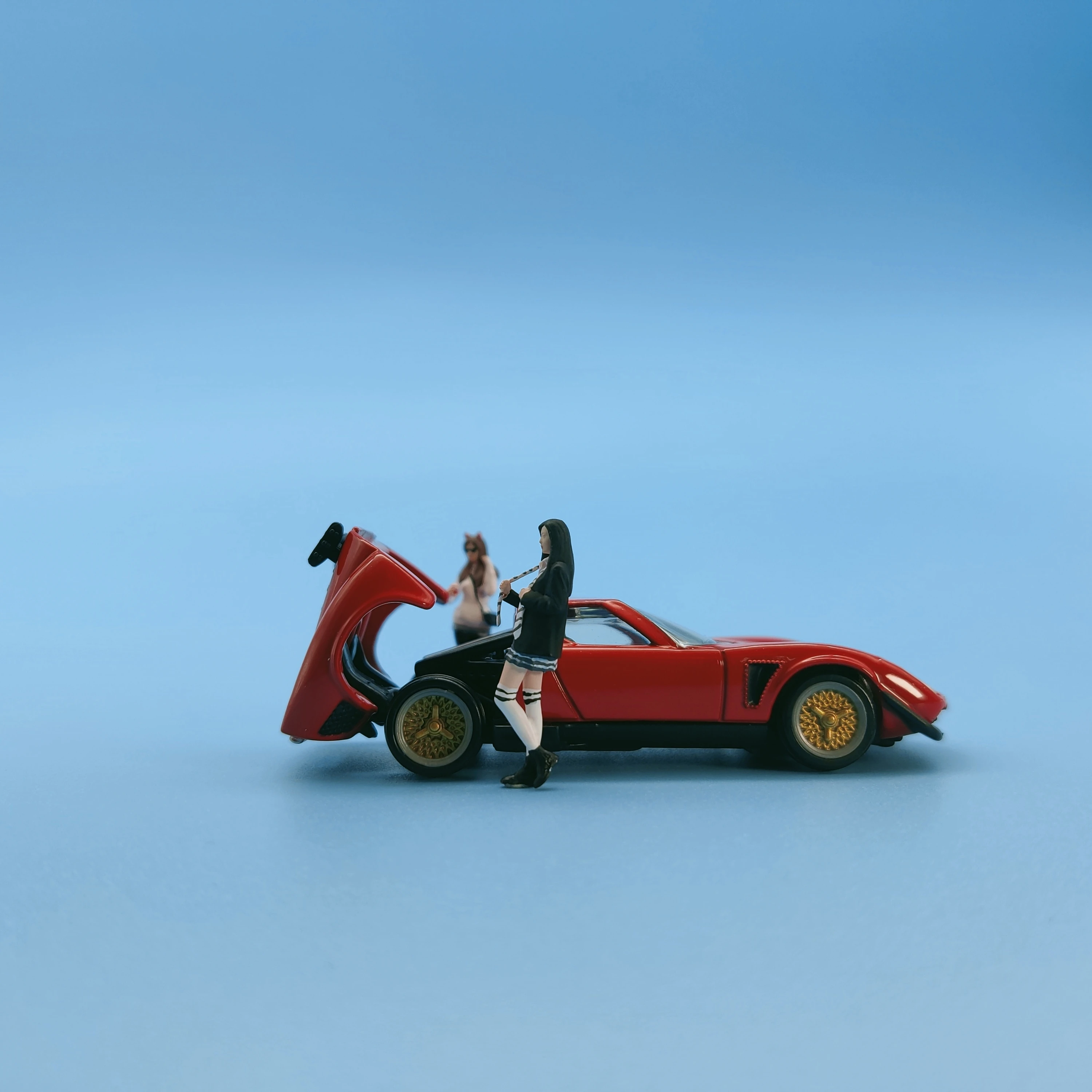 

Счастливая студия Диона масштаб 1/64 фигурки Модель JK Tie кошачьи уши солнцезащитные очки Женская коллекция миниатюрная ручная роспись