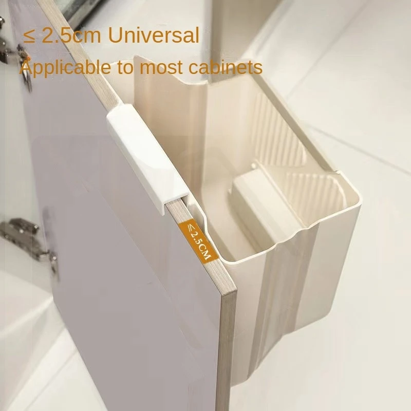 Poubelle Murale Pliable 10L Avec Couvercle - Pour Cuisine, Salle De Bain, Sous Évier, Camping-Car (Blanc)