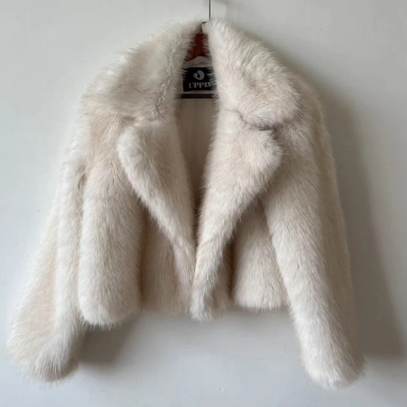 2024 Luxury Brand Autumn Winter Fur Coat Women Short Lazy Wind Fox Fur Jacket Cropped Fluffy Casaco De Pele Feminino 4