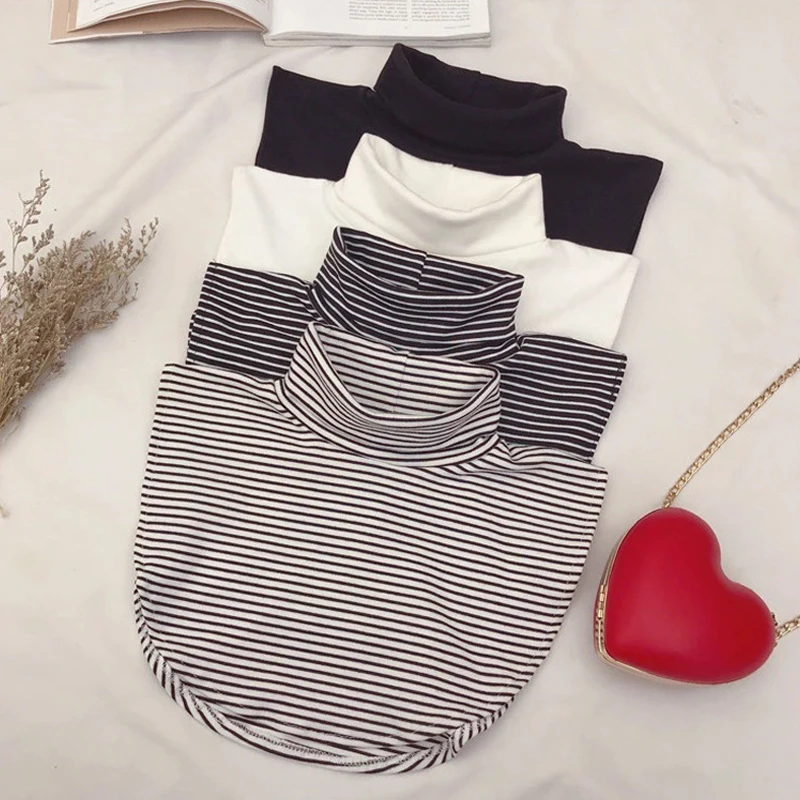 

Fashion Apparel Accessories Muslim Modal Fake Collar Stripe Blouse Turtleneck Women Shirt Sweater Half Top Elegant Neck Cover