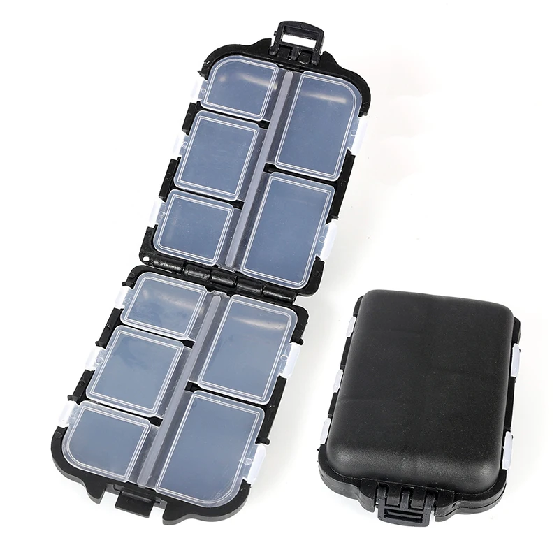 

10 Compartments Medicine Pill Storage Case Box Weekly Medicine Case Plastic Fishing Lure Spoon Hook Bait Tackle Box Fishhook Box