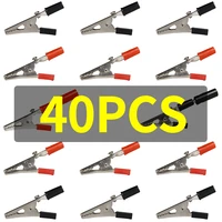 40PCS Large 55mm Solderless Alligator Clips with Screw Terminals & Binding Posts, Red/Black Test Clips for Power Electronics 6